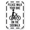 Signmission Pavement Stencil Please Walk Your Bike o Heavy-Gauge Aluminum Sign, 12" x 18", A-1218-23338 A-1218-23338 - alternate 1